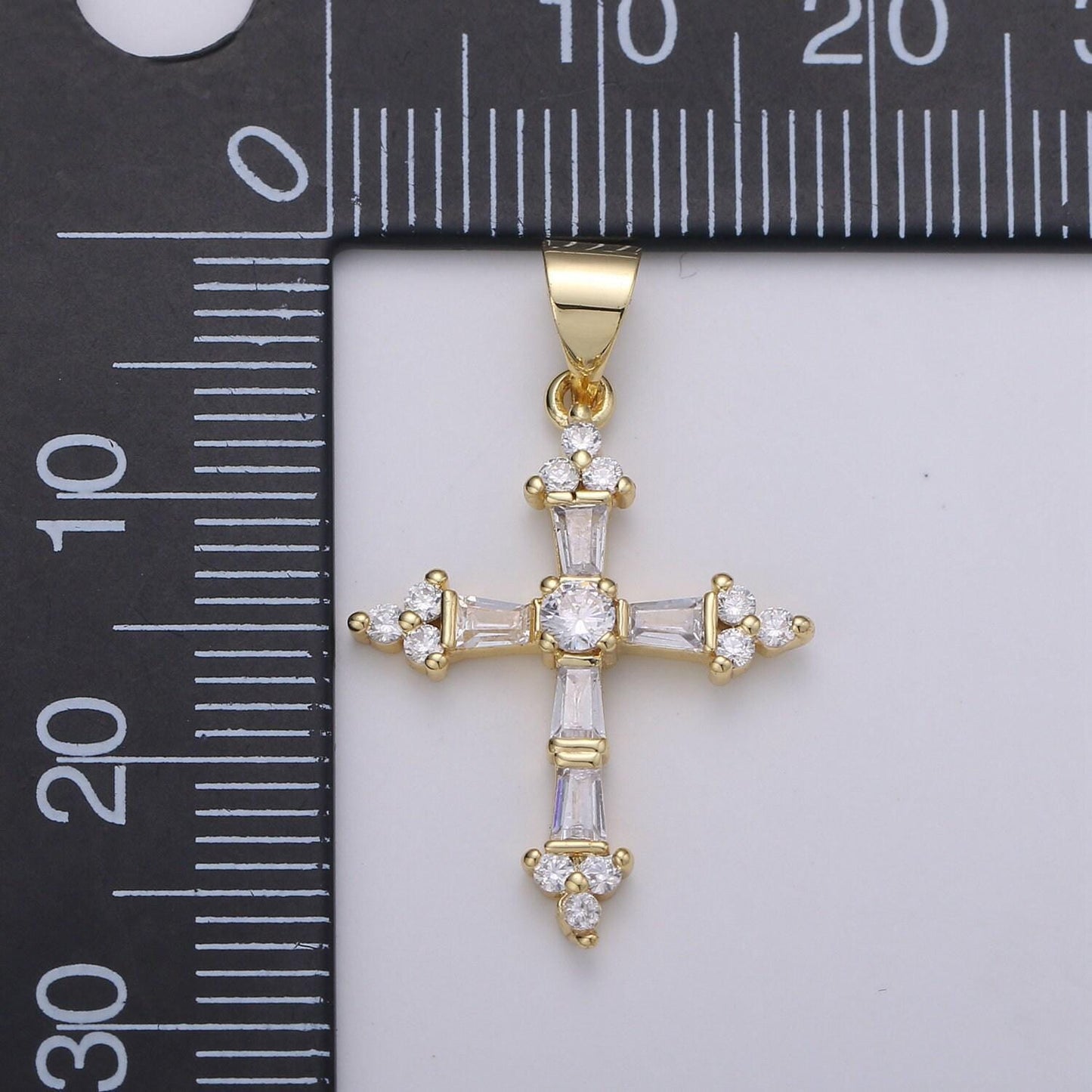 Cubic cross pendant, cz pendant, jesus pendant, earrings pendant, bracelet charm, necklace pendant, 18k gold filled jewelry n-1320