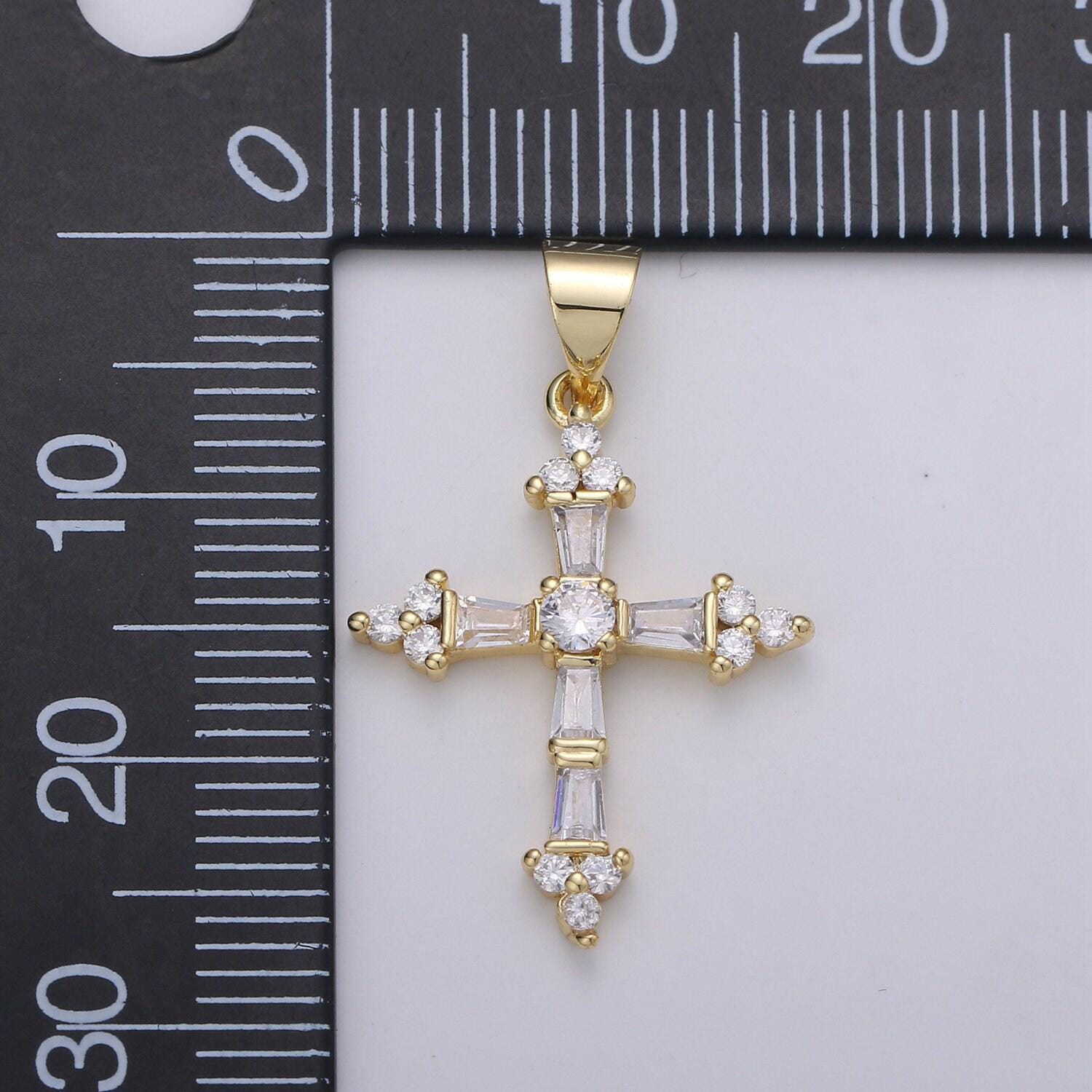 Cubic cross pendant, cz pendant, jesus pendant, earrings pendant, bracelet charm, necklace pendant, 18k gold filled jewelry n-1320