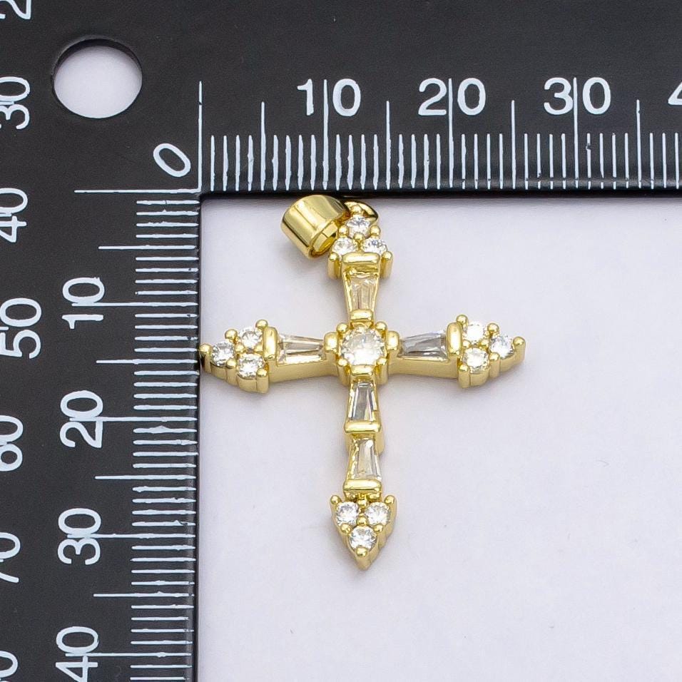 Cubic cross pendant, cz pendant, jesus pendant, earrings pendant, bracelet charm, necklace pendant, 18k gold filled jewelry n-1320