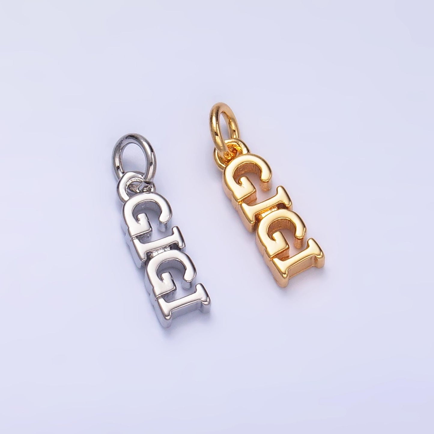 Dainty Gold Filled Gigi charm for bracelet necklace earring component diy jewelry making supply Grandma word charm minimalist jewelry W424