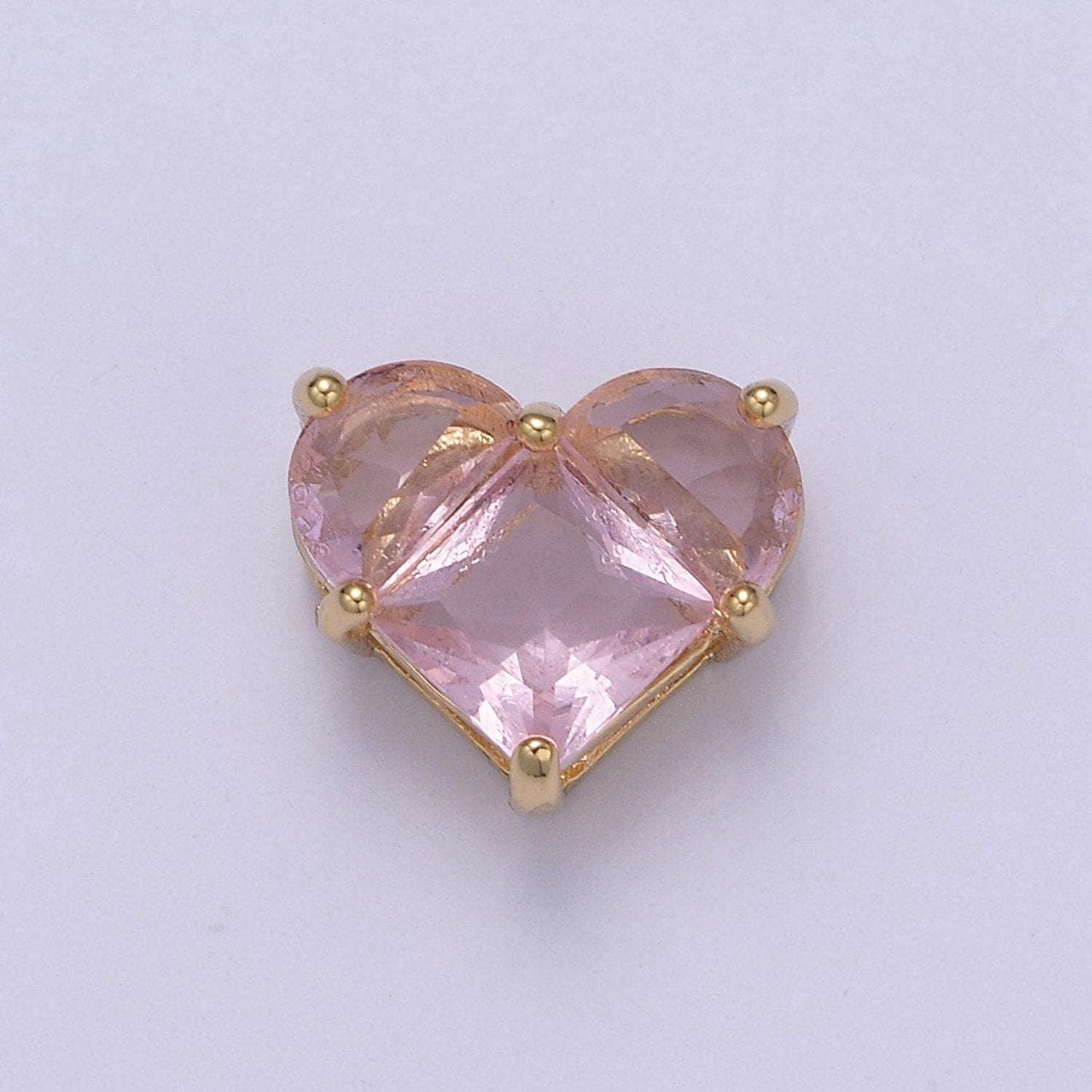 Cubiz zirconia heart beads - 10mm small beautiful bright 3d love jewelry gold star beads spacer for bracelet necklace supply, b-544