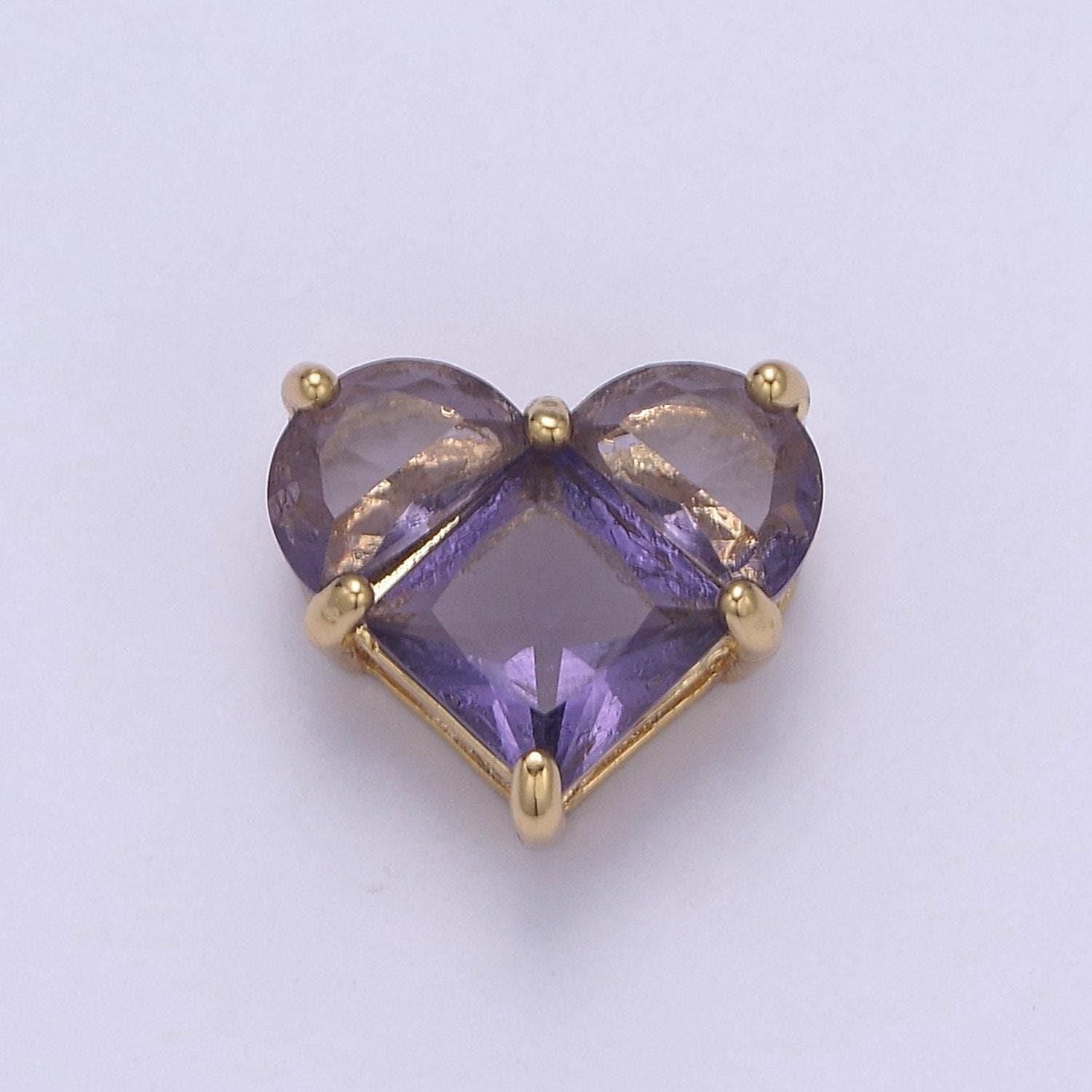 Cubiz zirconia heart beads - 10mm small beautiful bright 3d love jewelry gold star beads spacer for bracelet necklace supply, b-544