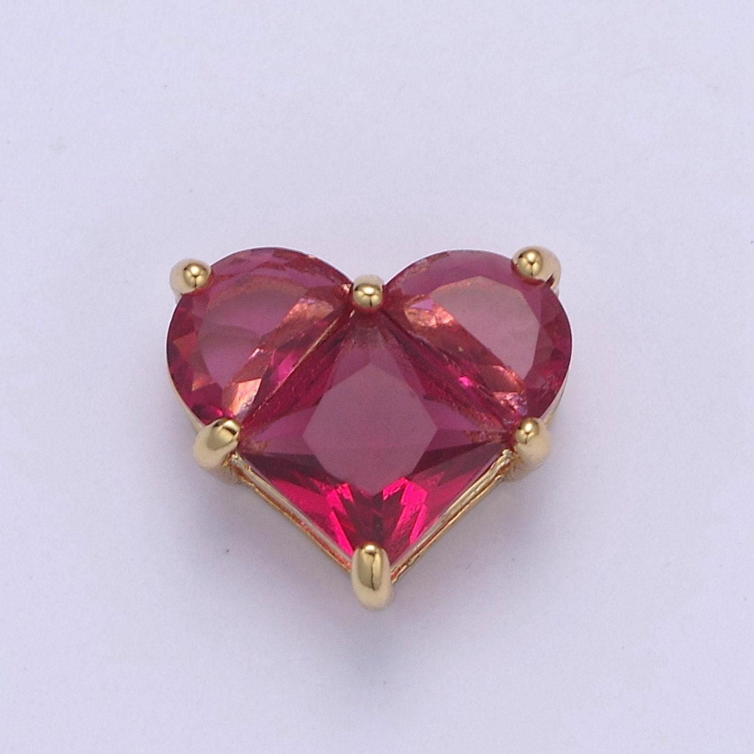 Cubiz zirconia heart beads - 10mm small beautiful bright 3d love jewelry gold star beads spacer for bracelet necklace supply, b-544