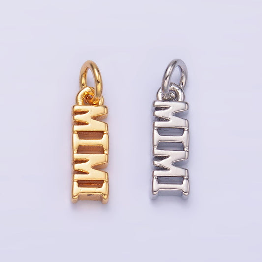 Mini Gold Filled Mimi charm for bracelet necklace earring component diy jewelry making supply Grandma word charm minimalist jewelry W424