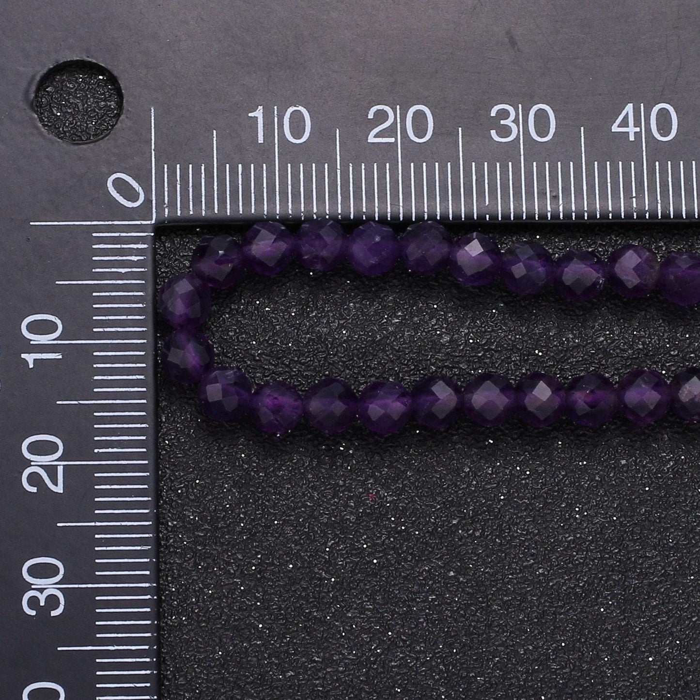 Delicate purple amethyst beads necklace 4mm dainty stone beaded necklace, february birthstone minimalist jewelry, birthday gift for women