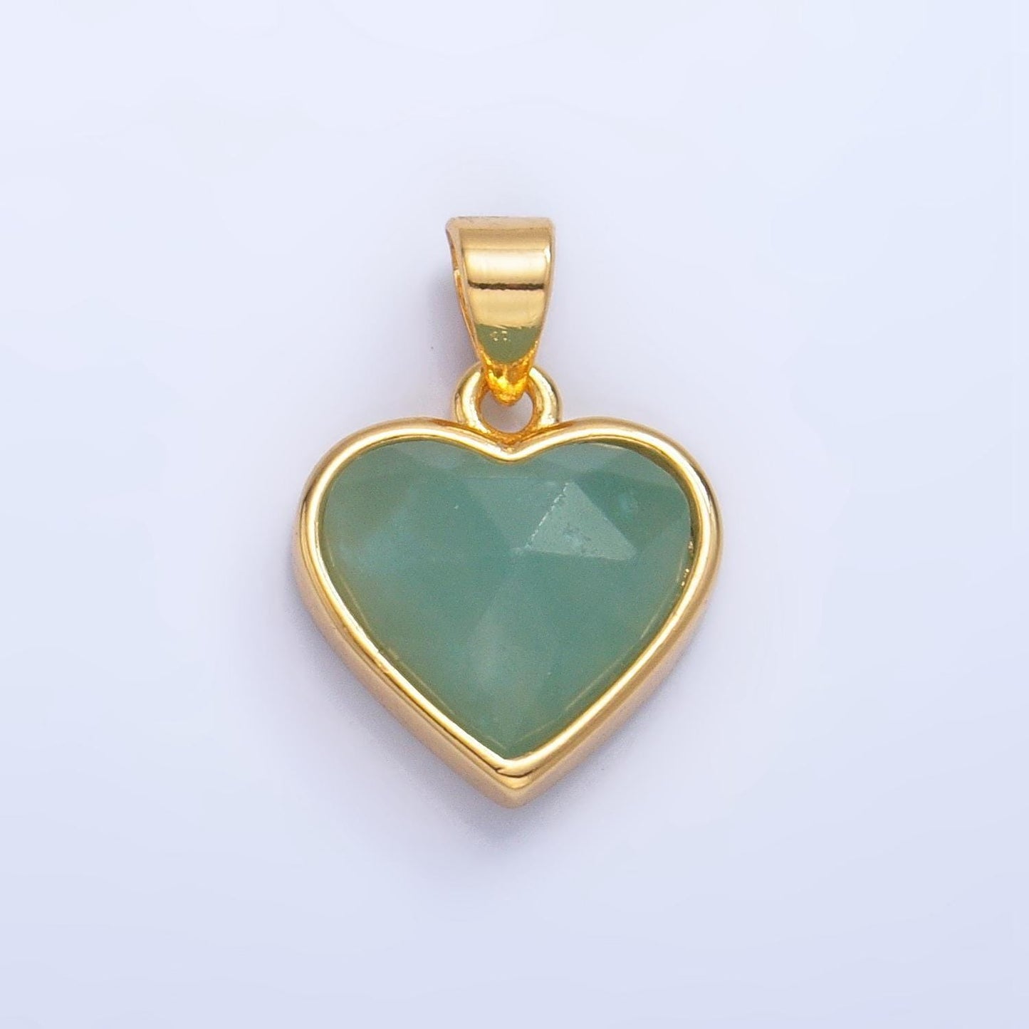 24k gold filled multifaceted amethyst, amazonite, malachite, blue lapis labradorite charm heart pendant | aa1027