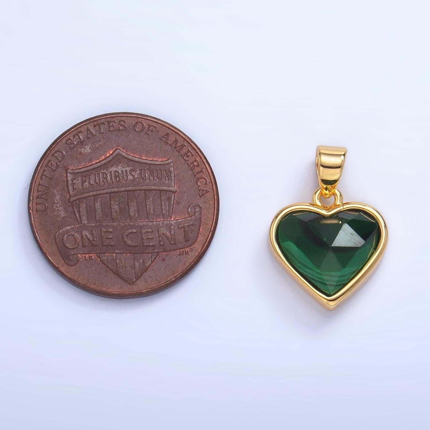 24k gold filled multifaceted amethyst, amazonite, malachite, blue lapis labradorite charm heart pendant | aa1027