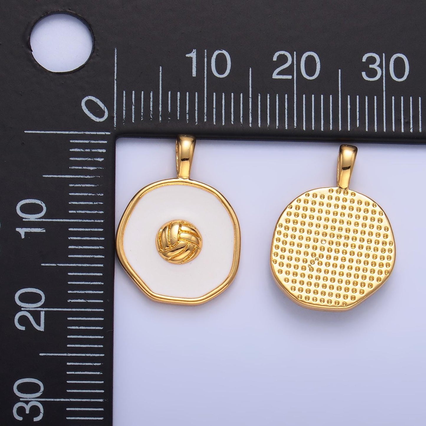Volley ball pendant small sport charm for handmade jewelry supplies 24k gold filled ball charm aa-1089