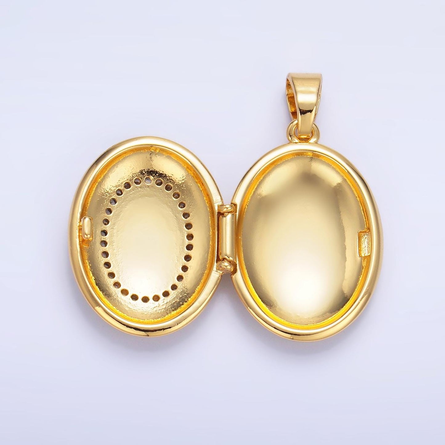 24k gold filled Cross Design oval locket micro pave cz pendant, openable Cross Charm for Religious Jewelry Making AA-1087