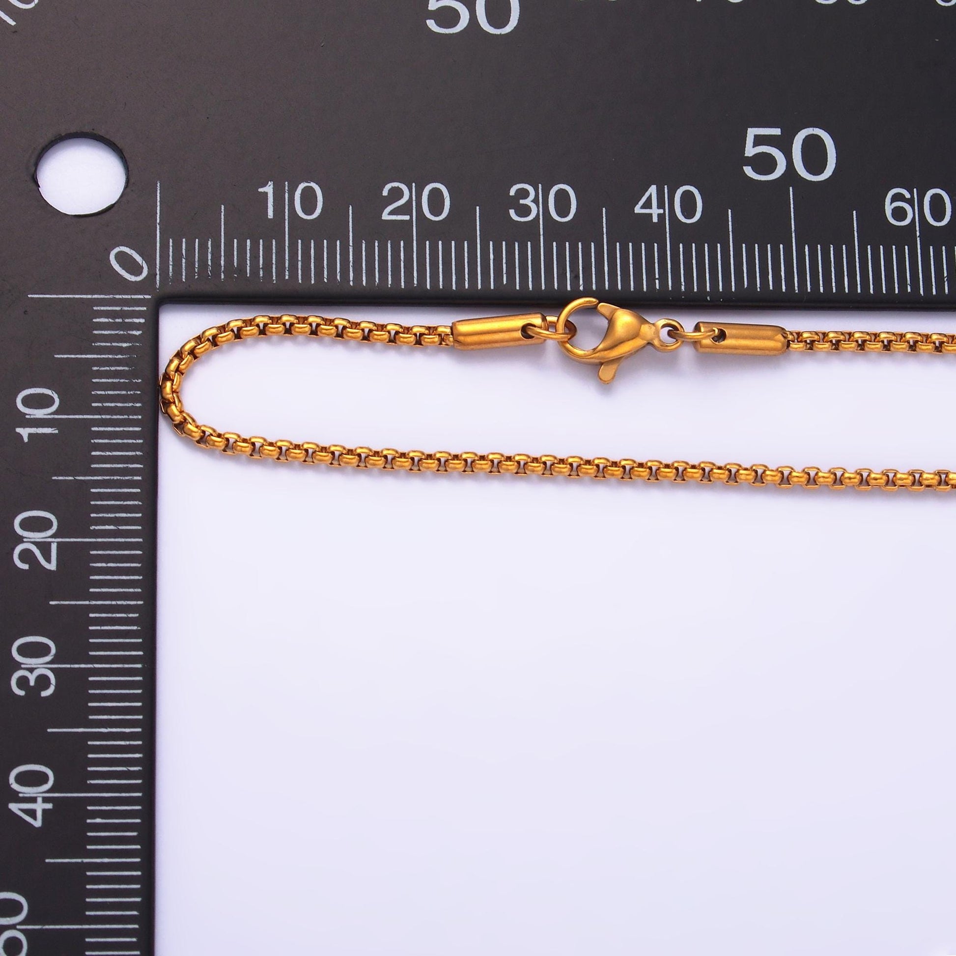 Stainless steel 1.8mm dainty Rounded box Chain 19.68 inch layering Gold chain necklace | wa-2732