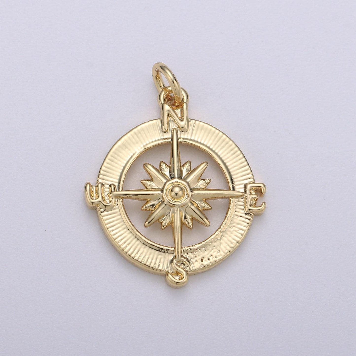 14k gold fill dainty compass charm, gold compass pendant, north star charm, travel charm nautical charms for bracelet earring necklace c466
