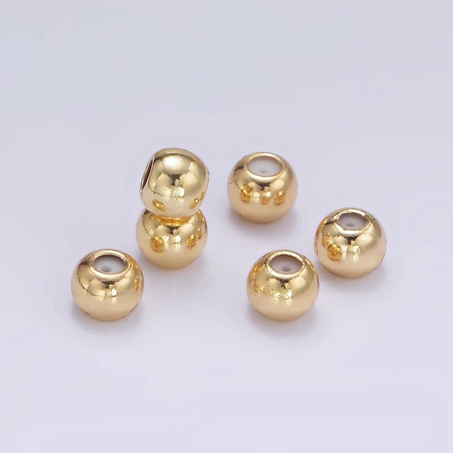 5mm ball rubber stopper beads silicone bead charm stopper for bracelet necklace component 24k gold filled bead l-529