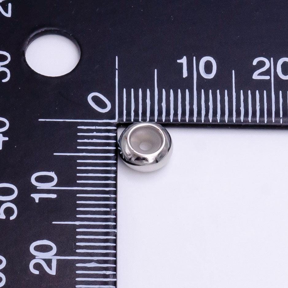 7mm rhodium plated silver gold rose gold round safety rubber stopper bead spacer smart beads supplies