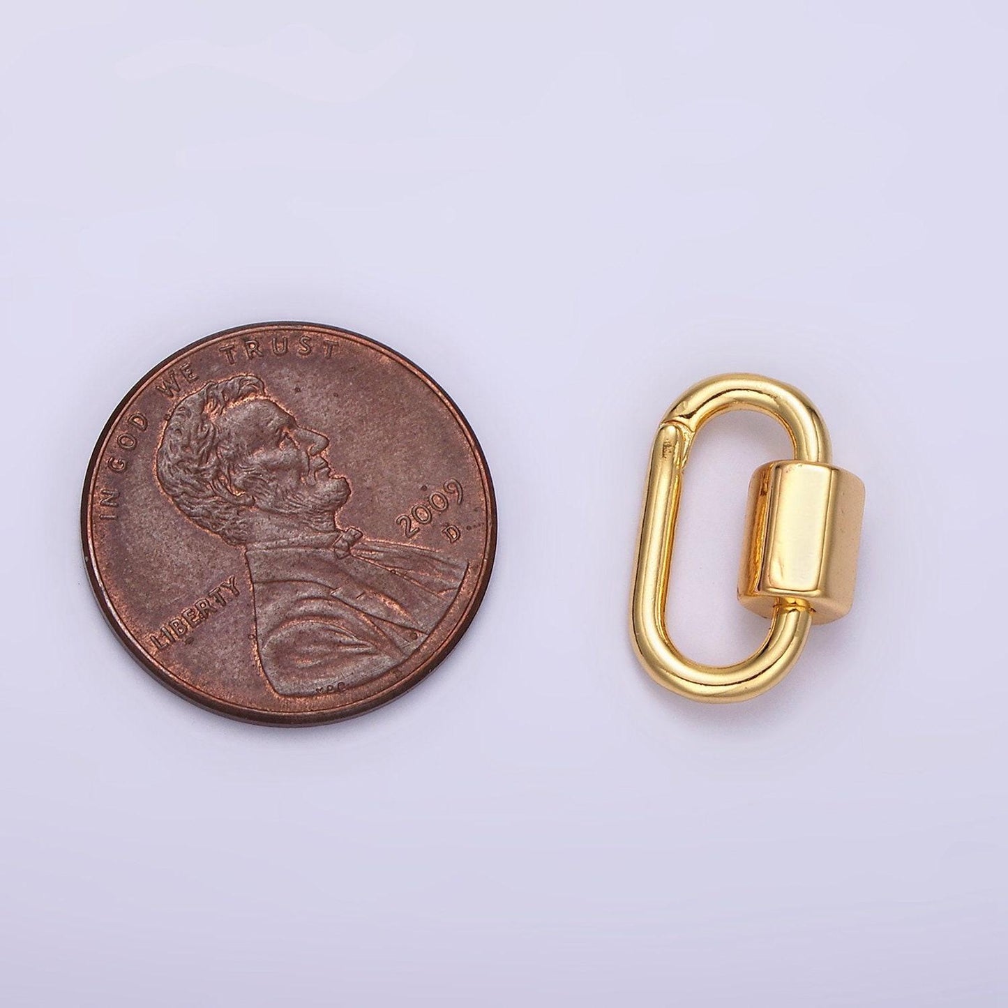 14k gold filled 15mm oval snap carabiner minimalist jewelry finding supply | z573