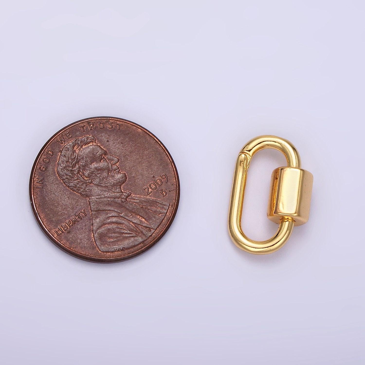 14k gold filled 15mm oval snap carabiner minimalist jewelry finding supply | z573