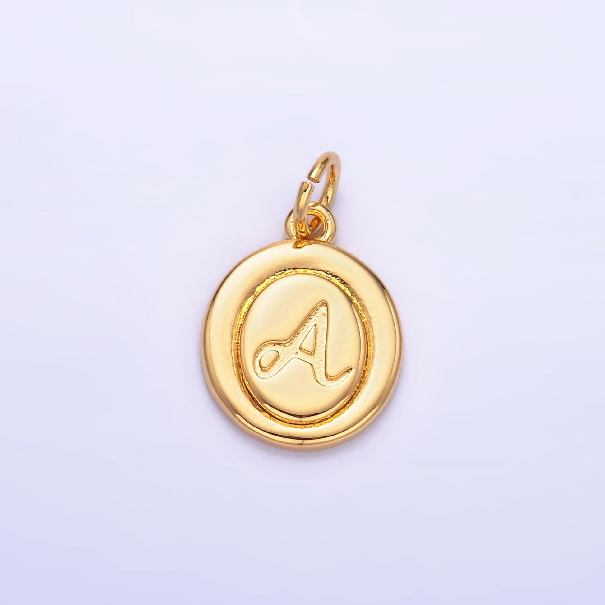 Dainty Oval Gold Fill initial charm cursive letter charm minimalist alphabet monogram personalized jewelry for necklace bracelet A836