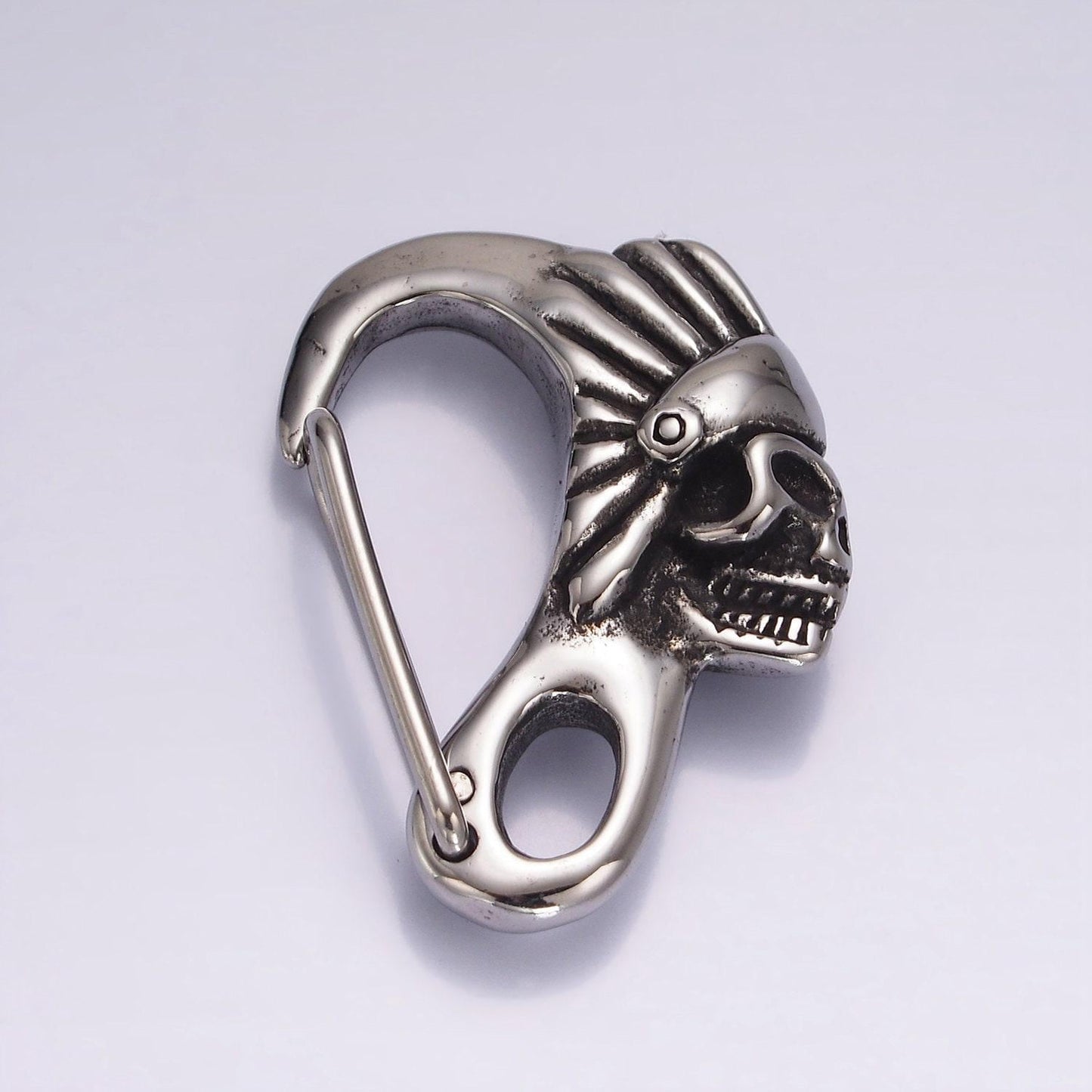 Stainless steel 45mm skull carabiner snap hook findings | z665