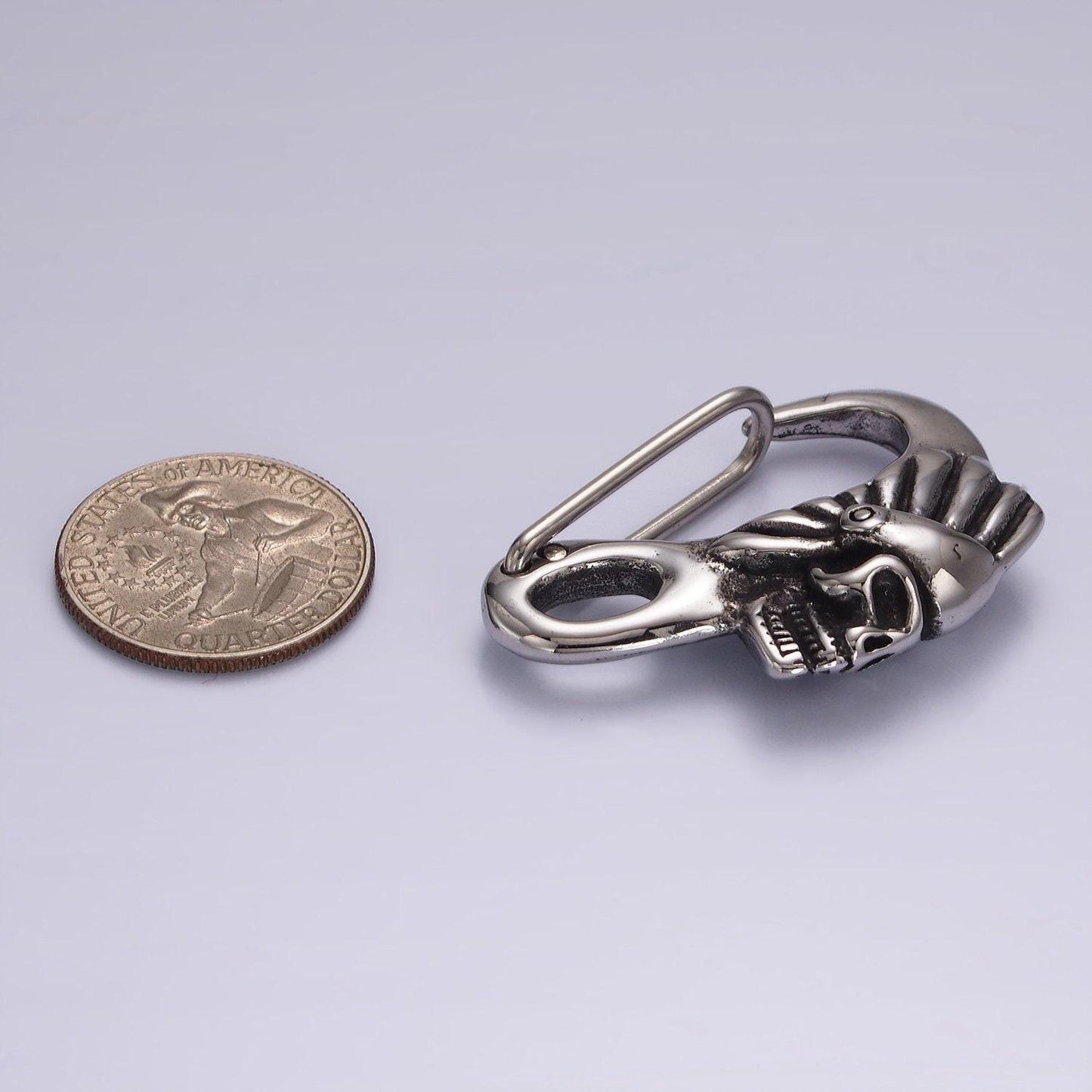 Stainless steel 45mm skull carabiner snap hook findings | z665