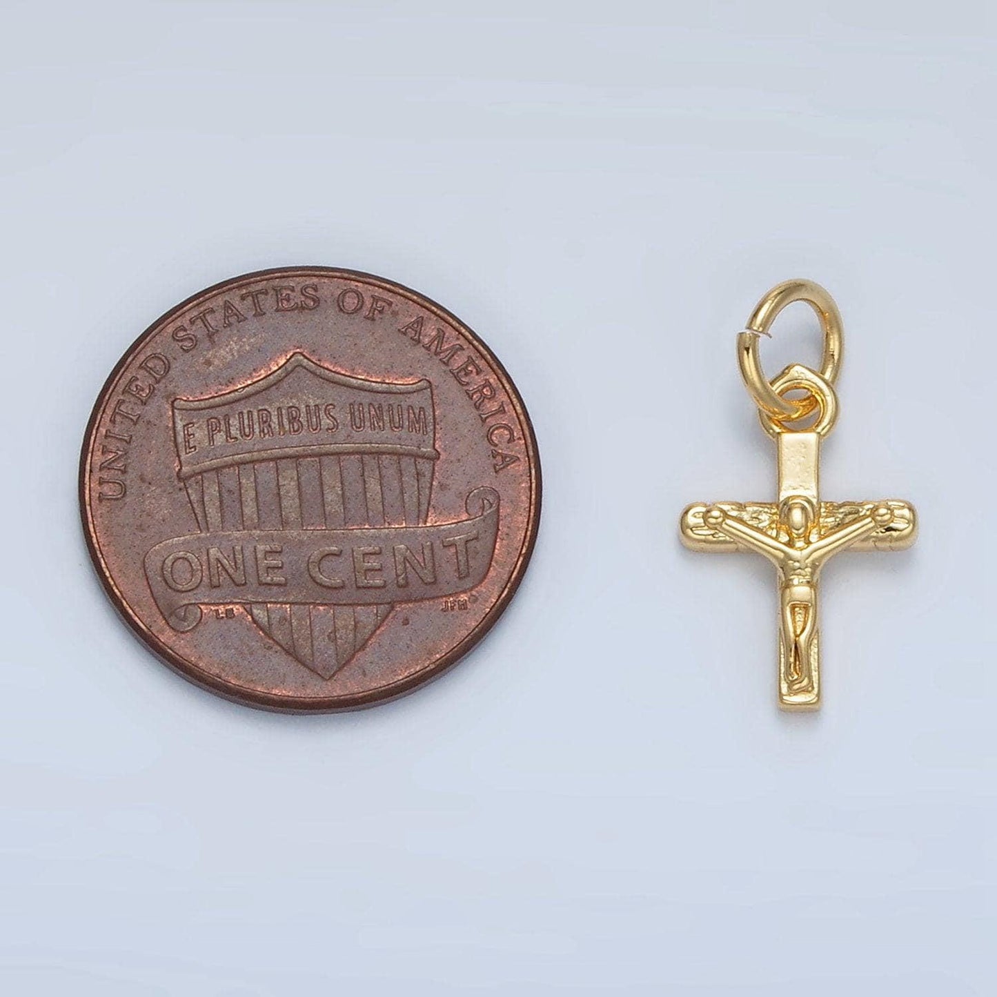 Mini religious cross, jesus nailed cross charm for bracelet/necklace rosary | ag-855