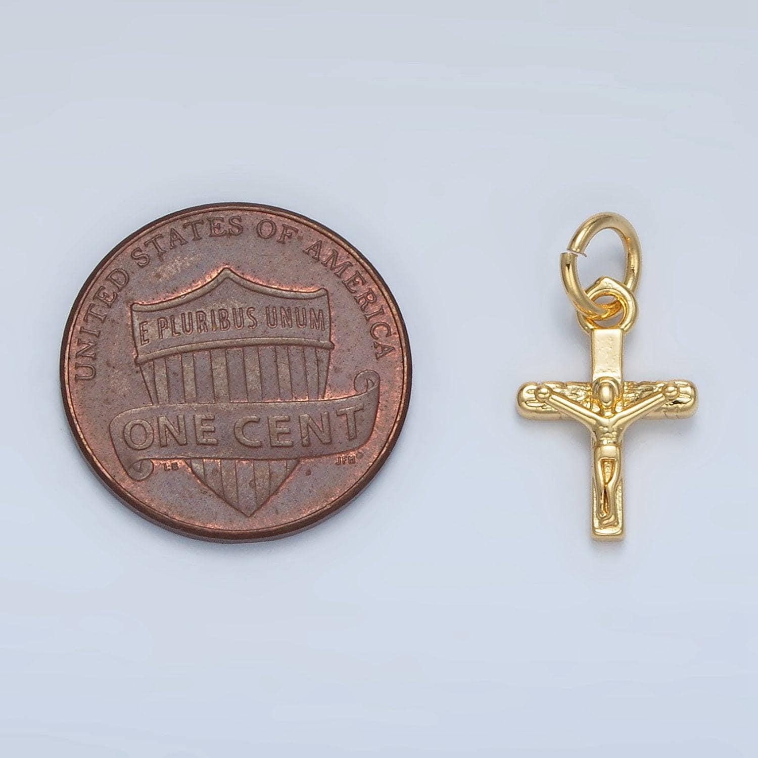 Mini religious cross, jesus nailed cross charm for bracelet/necklace rosary | ag-855