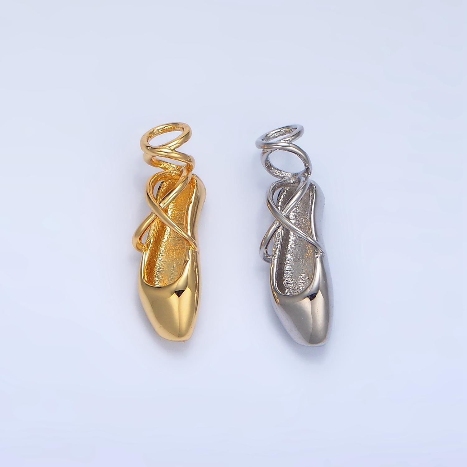 24k gold filled ballet dance flat shoes charm | x615