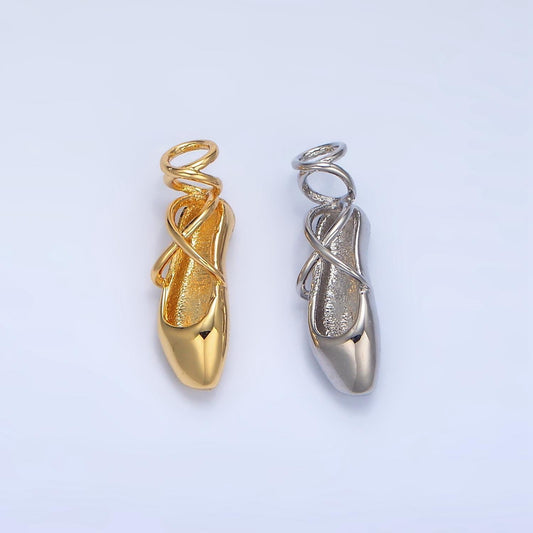 24k gold filled ballet dance flat shoes charm | x615
