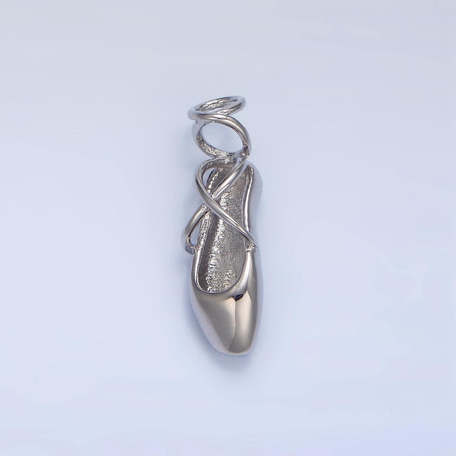 24k gold filled ballet dance flat shoes charm | x615