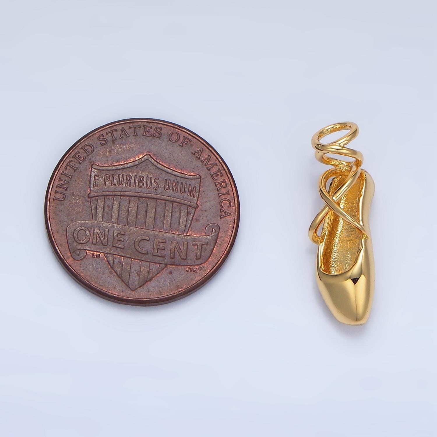 24k gold filled ballet dance flat shoes charm | x615