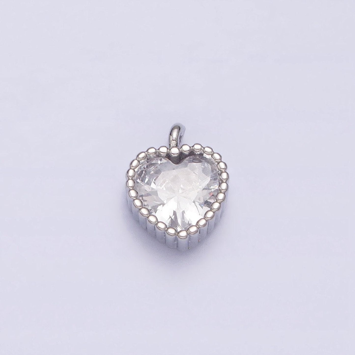 Tiny 16k gold filled heart charms cubic zirconia mini pink clear purple cz pendant wholesale bulk diy jewelry findings ac1258