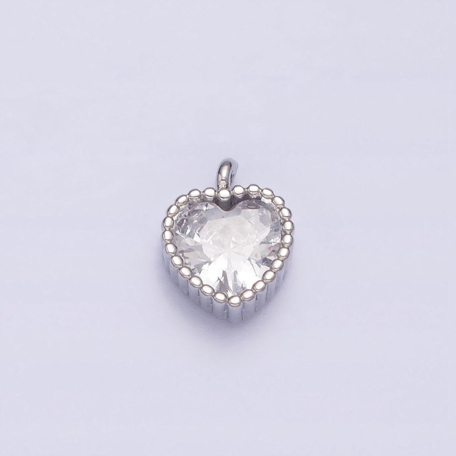 Tiny 16k gold filled heart charms cubic zirconia mini pink clear purple cz pendant wholesale bulk diy jewelry findings ac1258