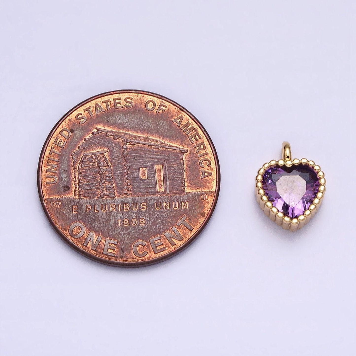 Tiny 16k gold filled heart charms cubic zirconia mini pink clear purple cz pendant wholesale bulk diy jewelry findings ac1258