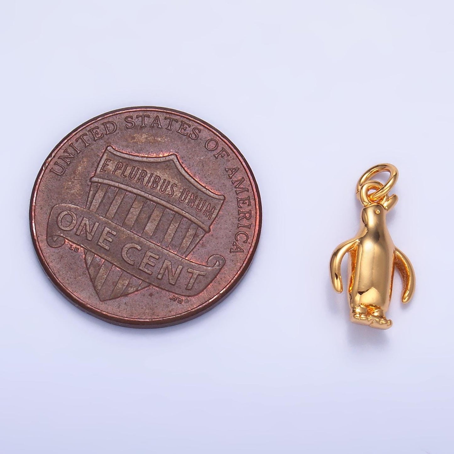 Tiny penguin charm pendant alaska charm necklace bracelet earring charms, animal lover kids jewelry gold filled w389