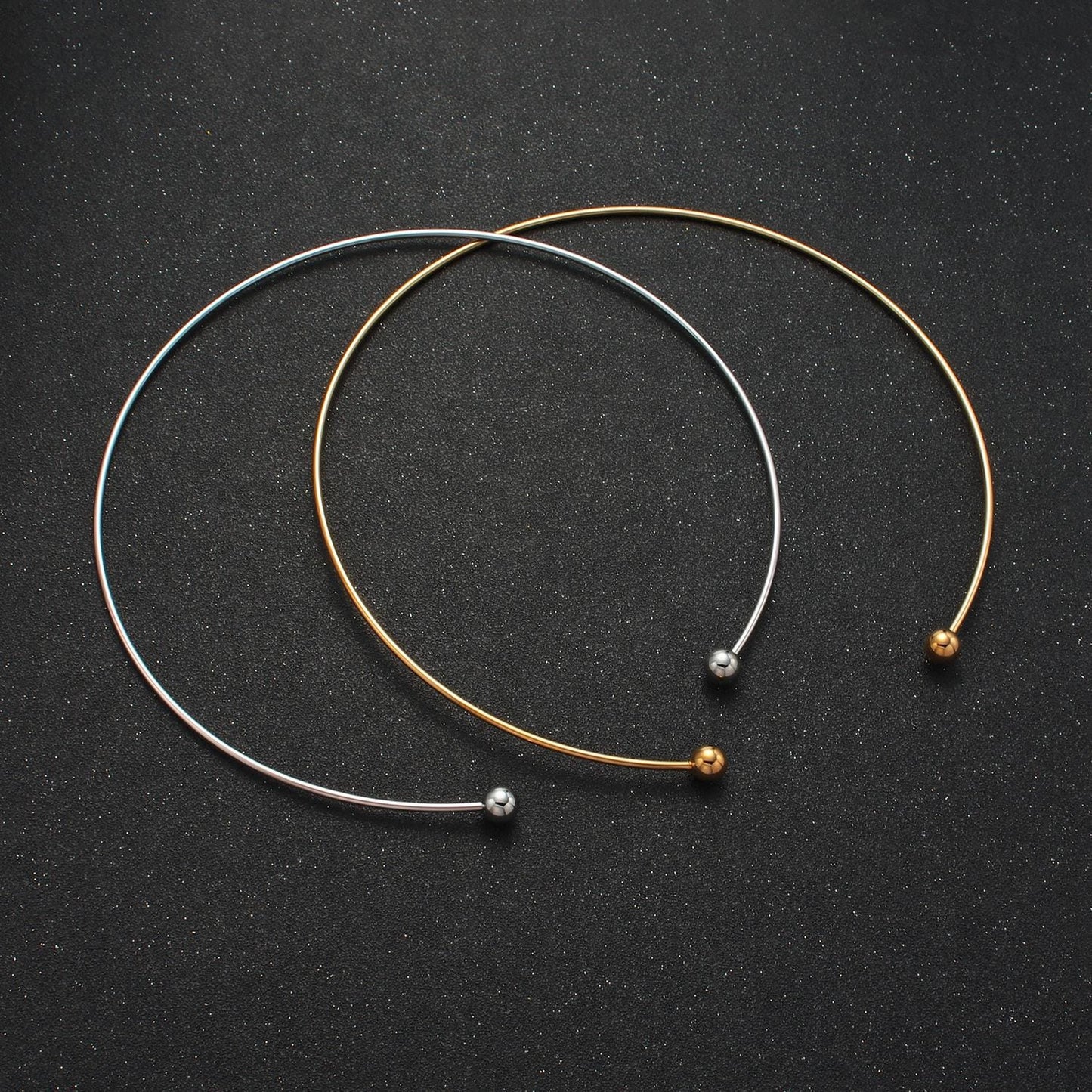 Dainty gold collar necklace silver choker necklace minimalist jewelry wire choker necklace adjustable wa-2622