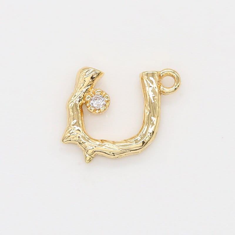 Gold rustic unique star moon charm crescent moon celestial charm for jewelry making -700