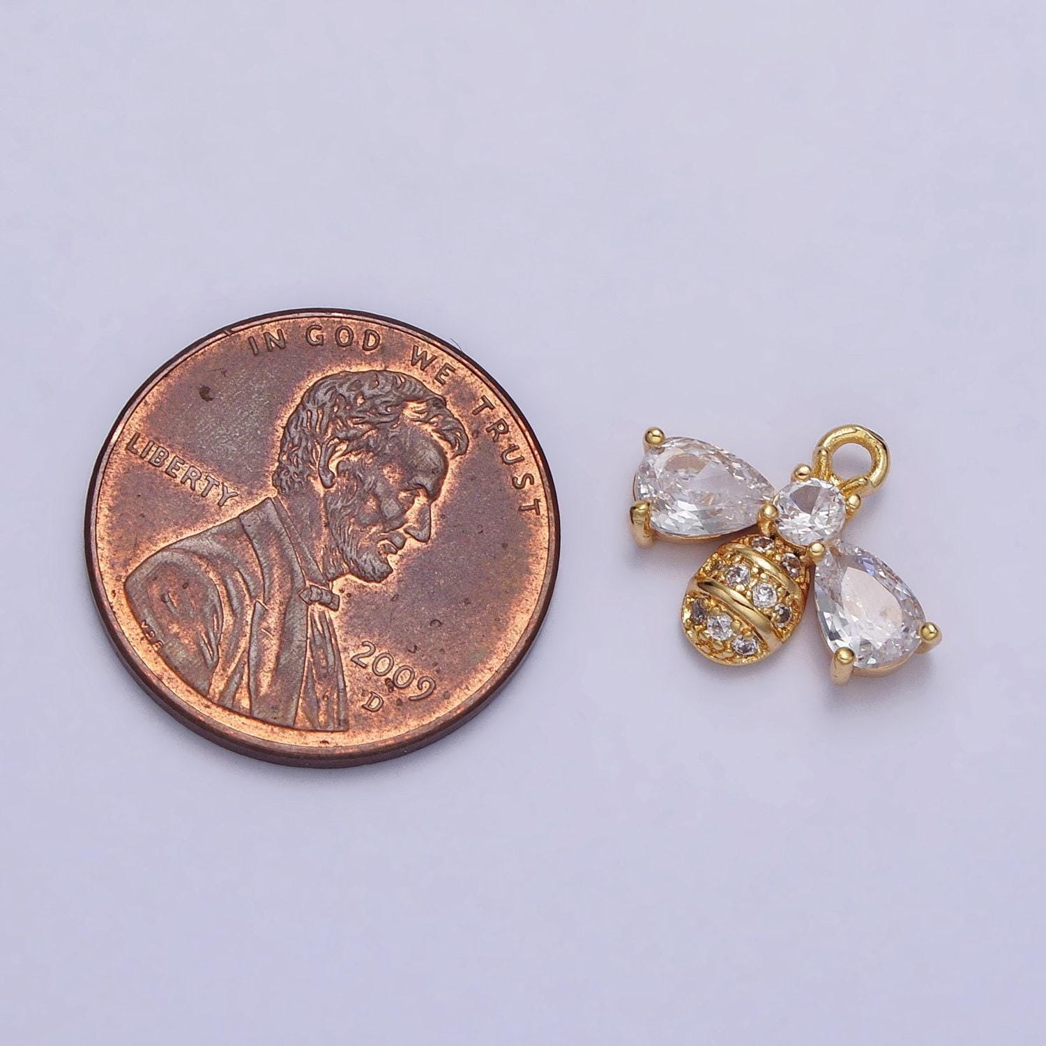 1pc mini gold bee pendant charm, insect bug pendant charm, animal pendant, for diy jewelry ac247 ac249