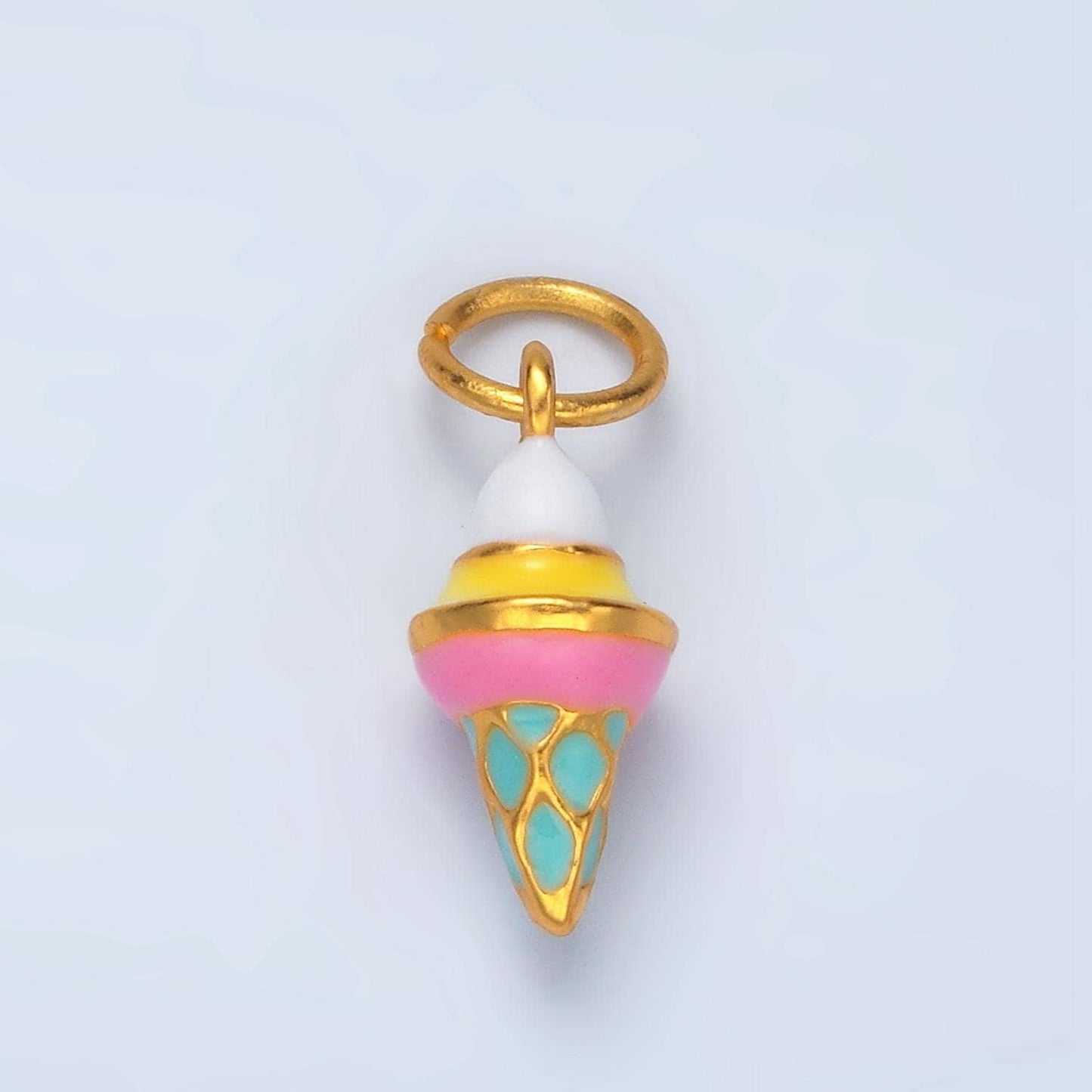 24k gold filled 17mm ice cream charm snow cone food enamel charm | ag-917
