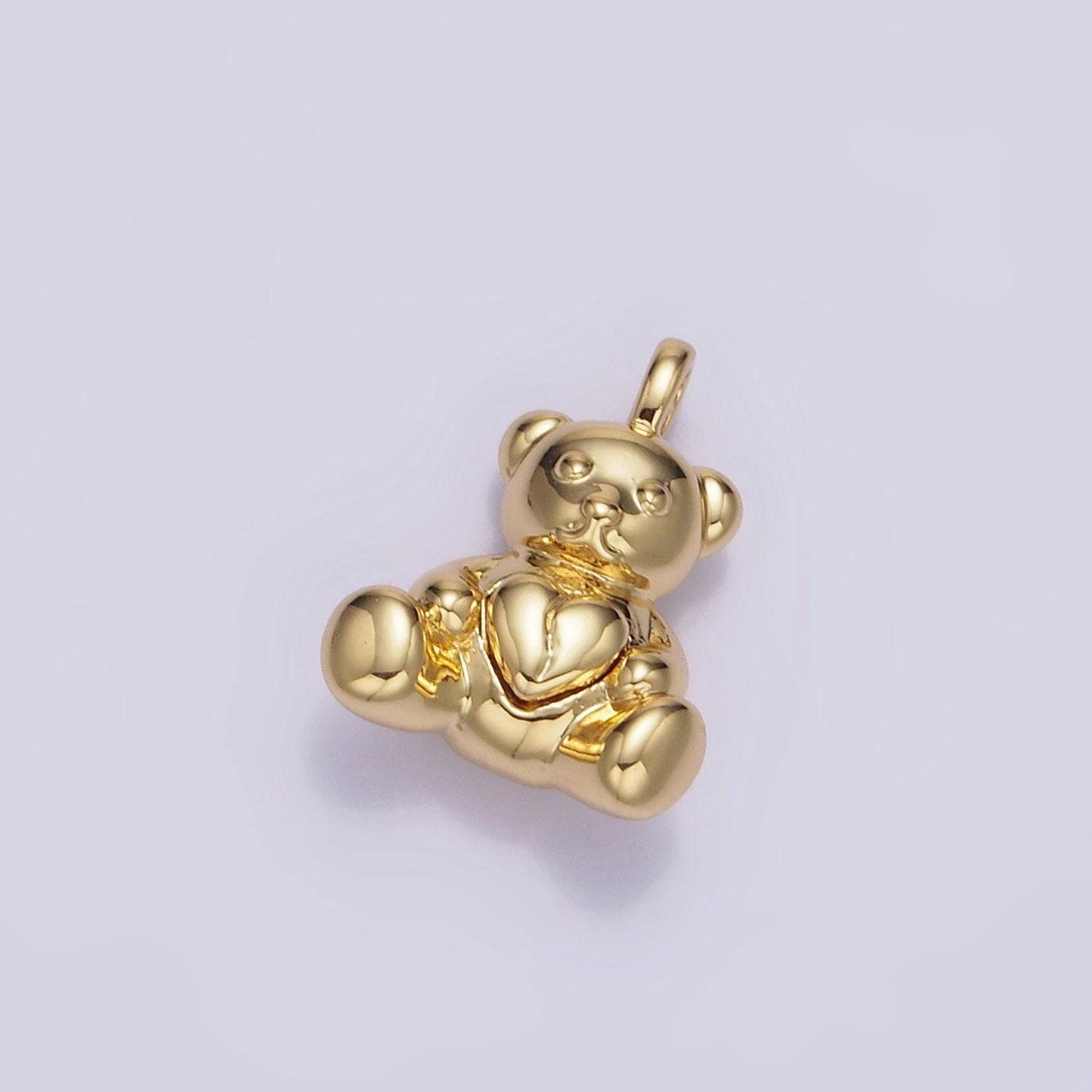 Mini bear pendant dainty teddy bear charm gold small charm silver stuff animal charm for bracelet necklace jewelry making supply aa-1232