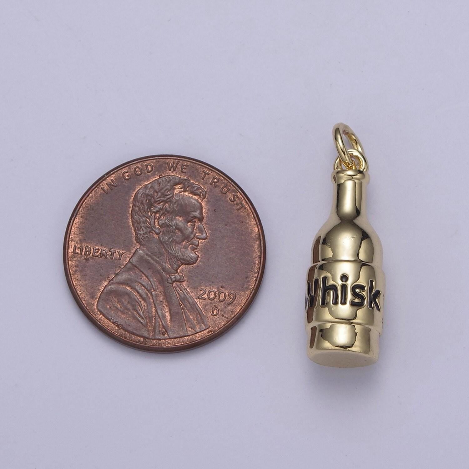 Whisky bottle charms silver / gold bottle charms, jewelry supply wholesale n-662