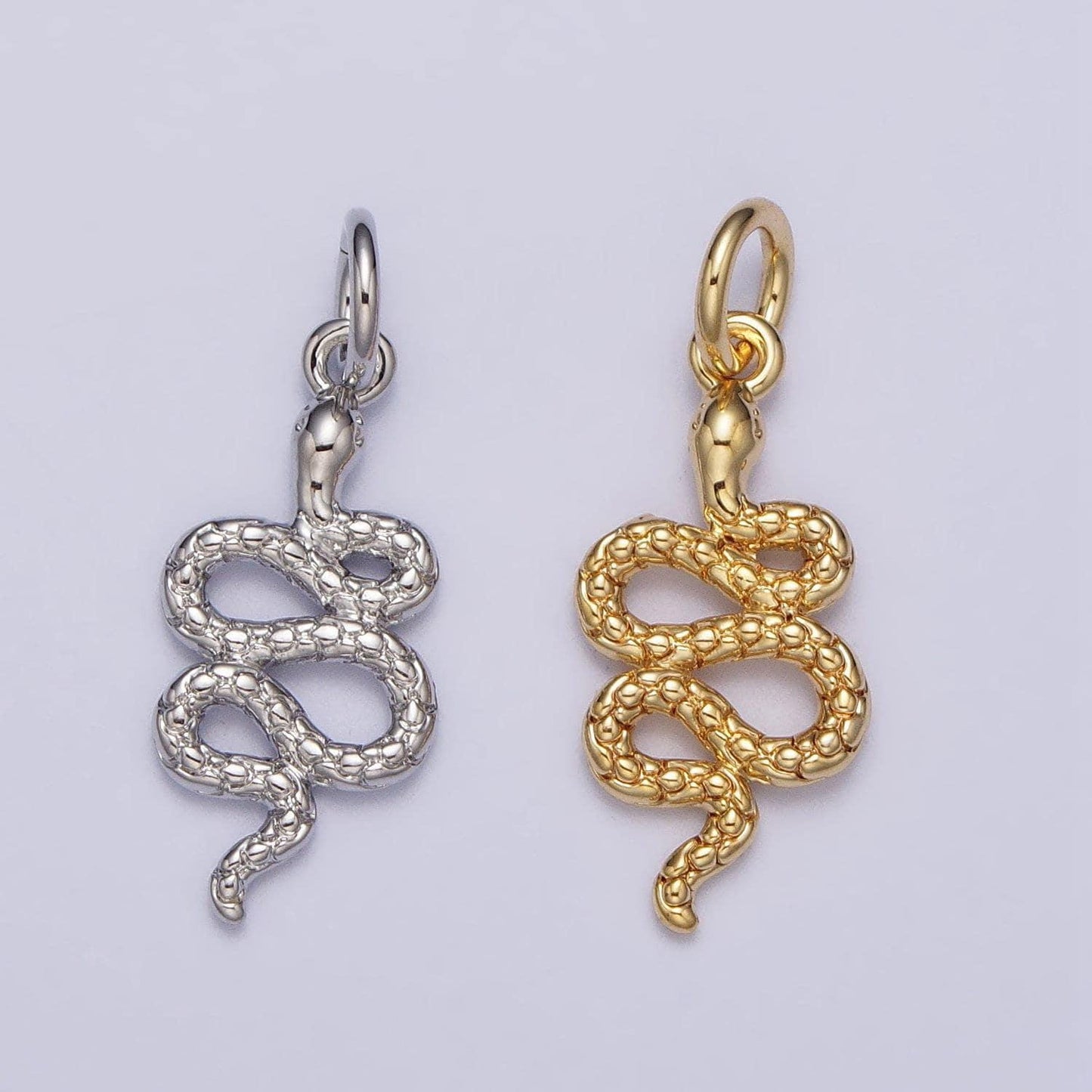 24k gold filled snake charm silver serpent pendant wild animal jewelry inspired for necklace bracelet earring component ac252