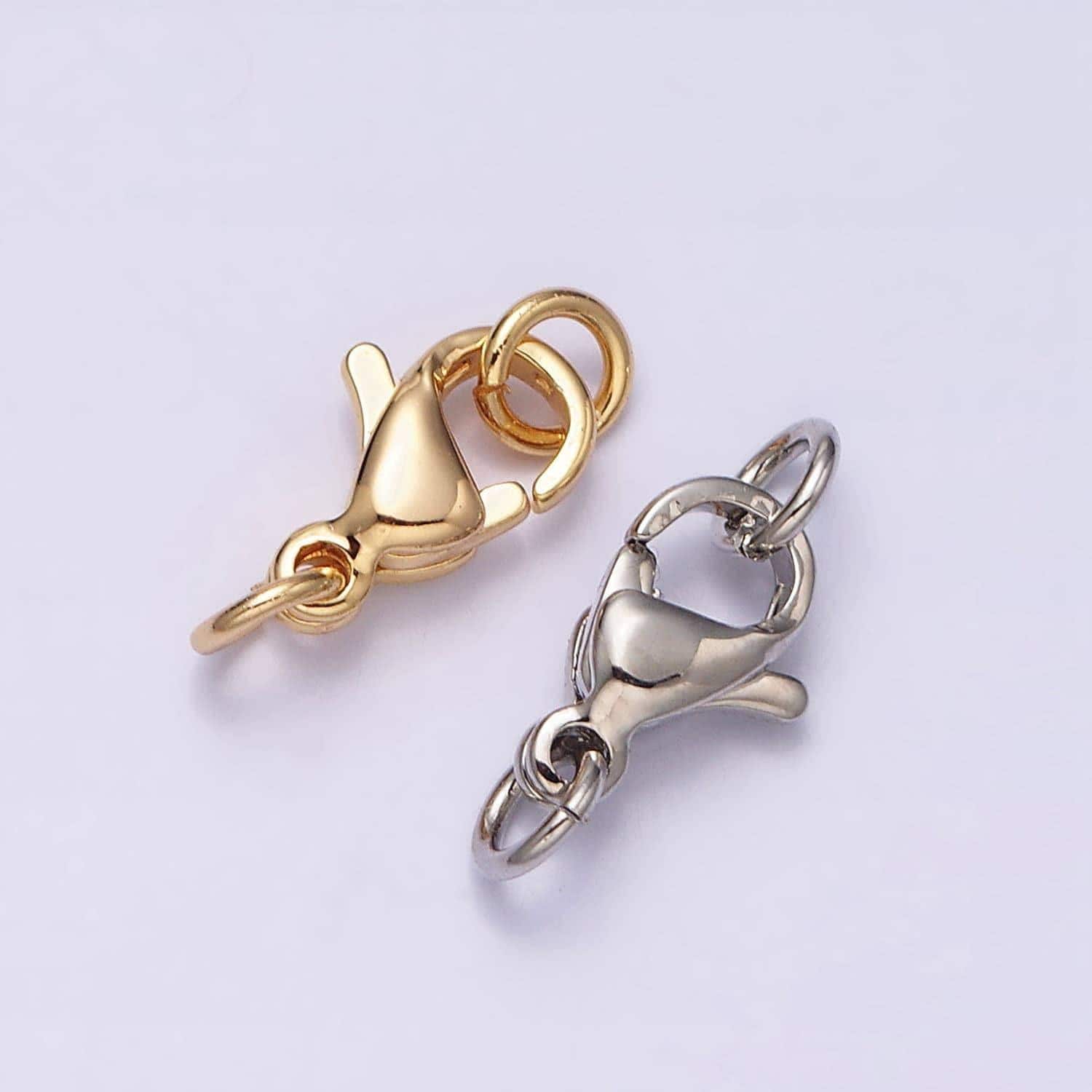 16k gold filled 9mm lobster clasps closure jump ring jewelry supply in gold & silver | z389 z390
