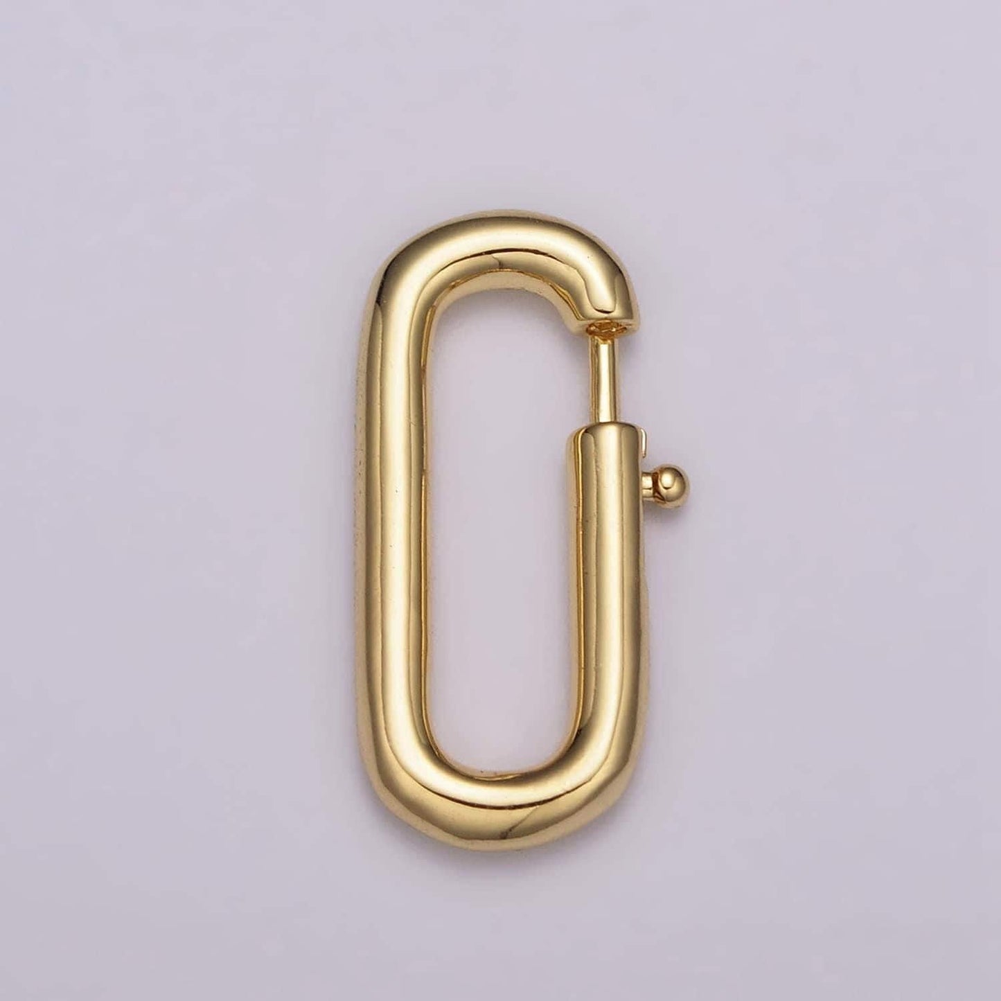 Pull gold spring gate oval clasp, silver open close gate ring, charm holder clasp for connector link bracelet necklace component