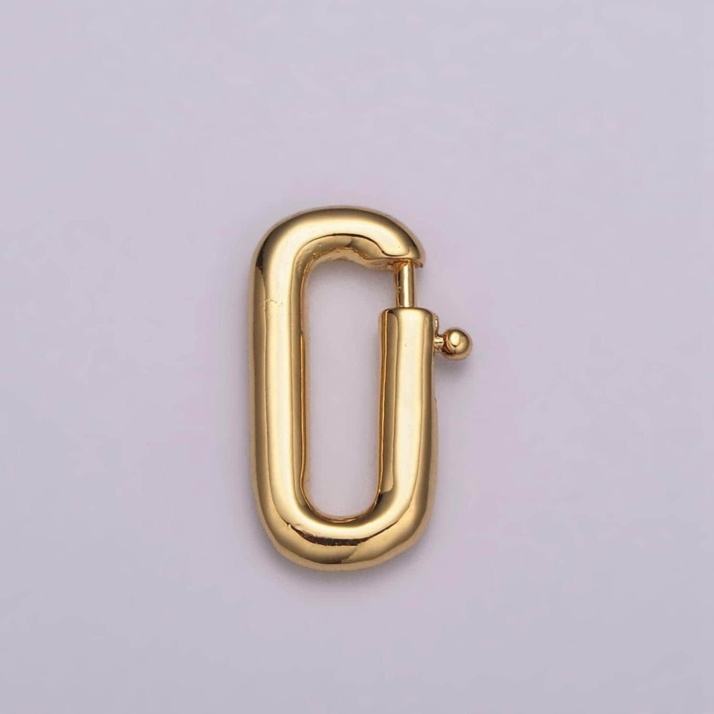 Pull gold spring gate oval clasp, silver open close gate ring, charm holder clasp for connector link bracelet necklace component