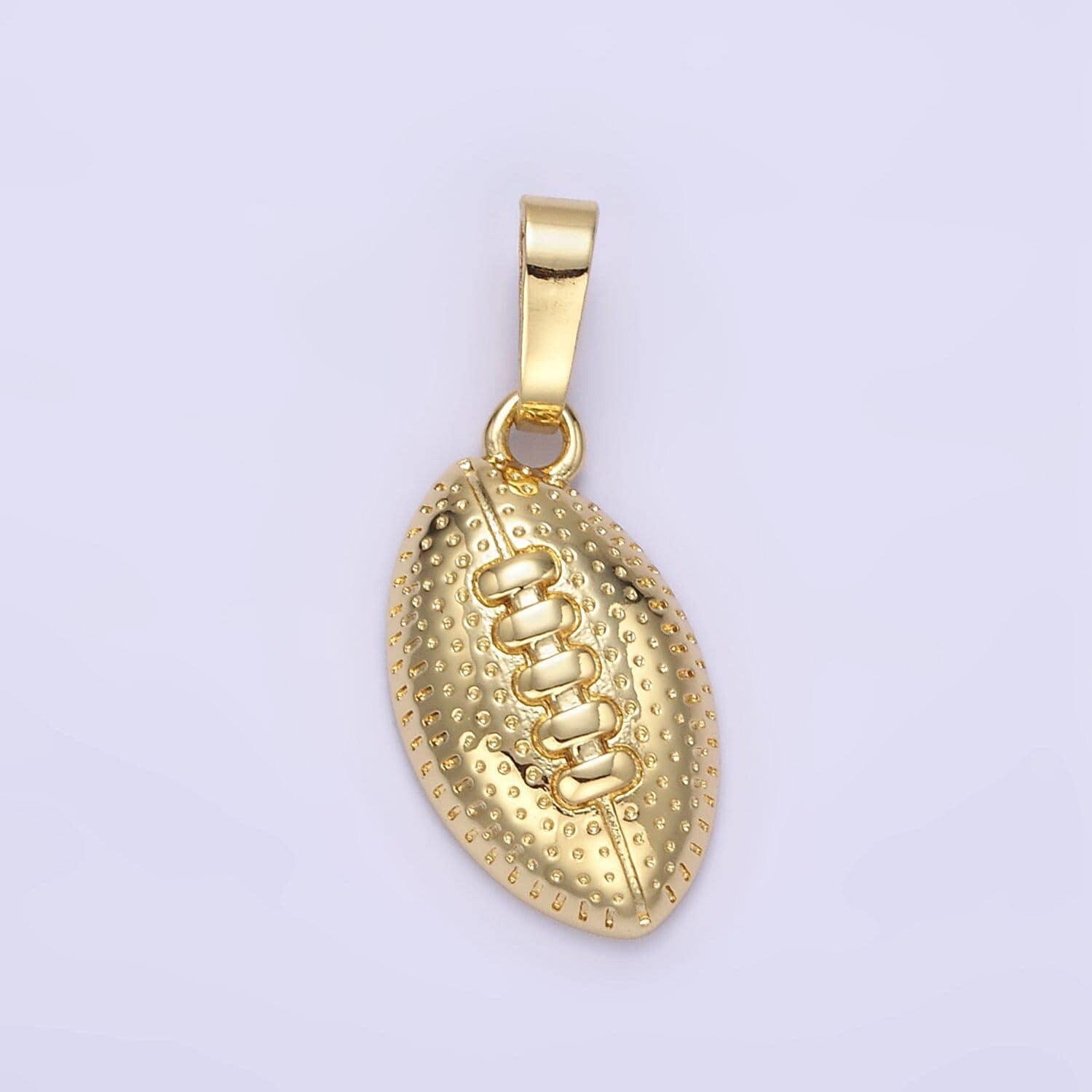 American football ball team sport player game fan charm pendant necklace 24k gold filled ball charm aa1333