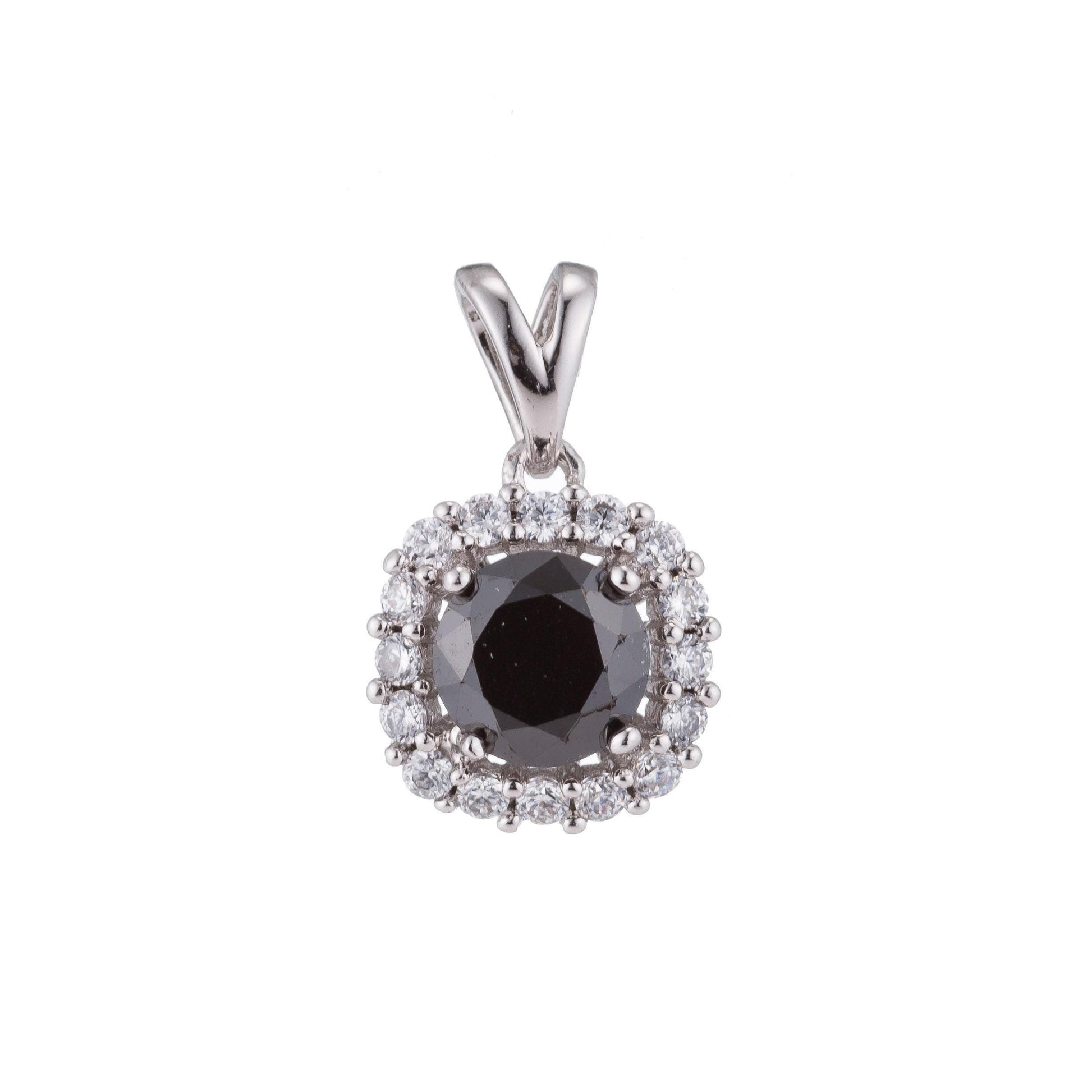 Black stone crystal silver gold filled pendants h-074