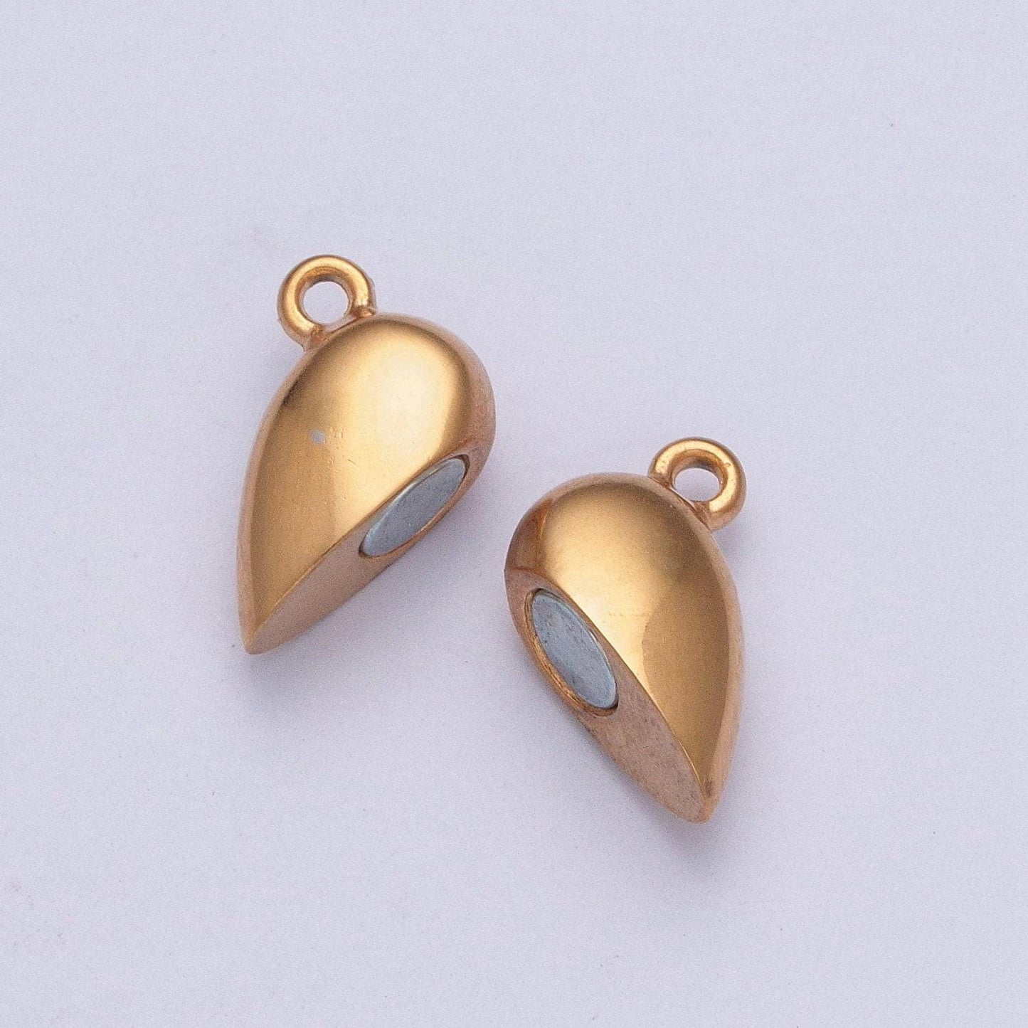 24k white/gold filled love heart separable magnet connector mini love gold filled bracelet jewelry making | g-096 g-097