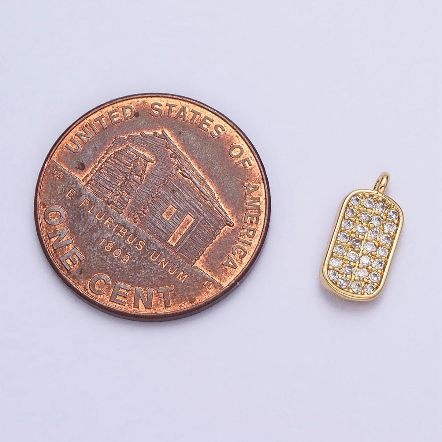 Mini cz micro pave military tag charm, gold plated cubic zirconia pave dog tag pendant ac737 ac738