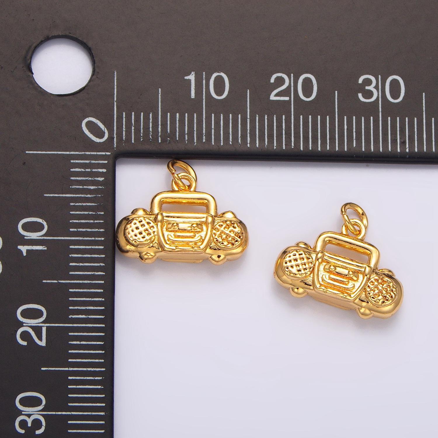 24k gold filled radio charm pendant retro boombox charm necklace gift idea gold charm for bracelet necklace w090