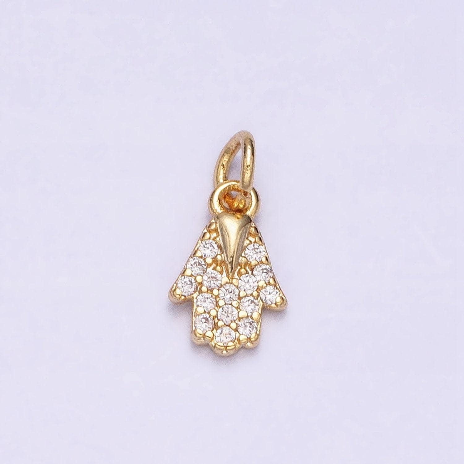 Mini 16k gold filled hamsa hand pendant jewelry making supplies wholesale charm hand of fatima charm amulet protection jewelry ac1159