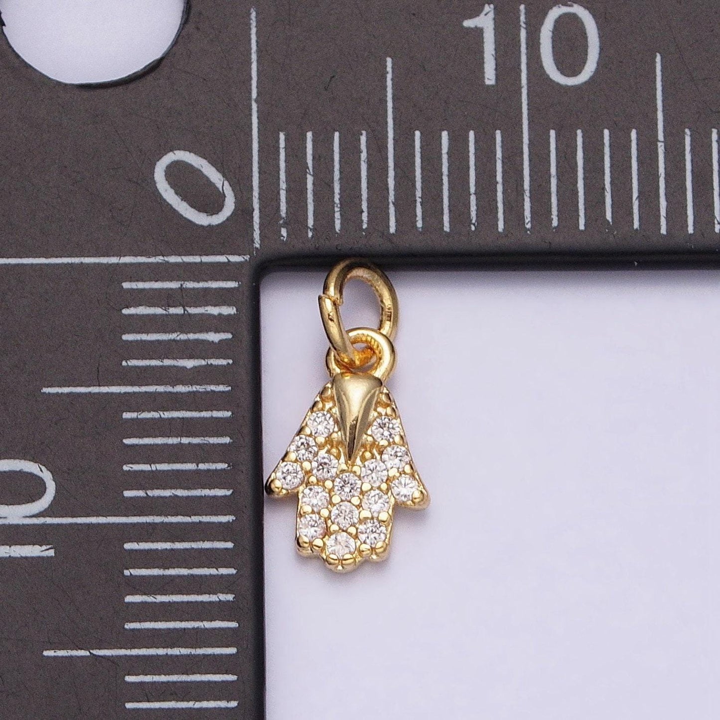 Mini 16k gold filled hamsa hand pendant jewelry making supplies wholesale charm hand of fatima charm amulet protection jewelry ac1159