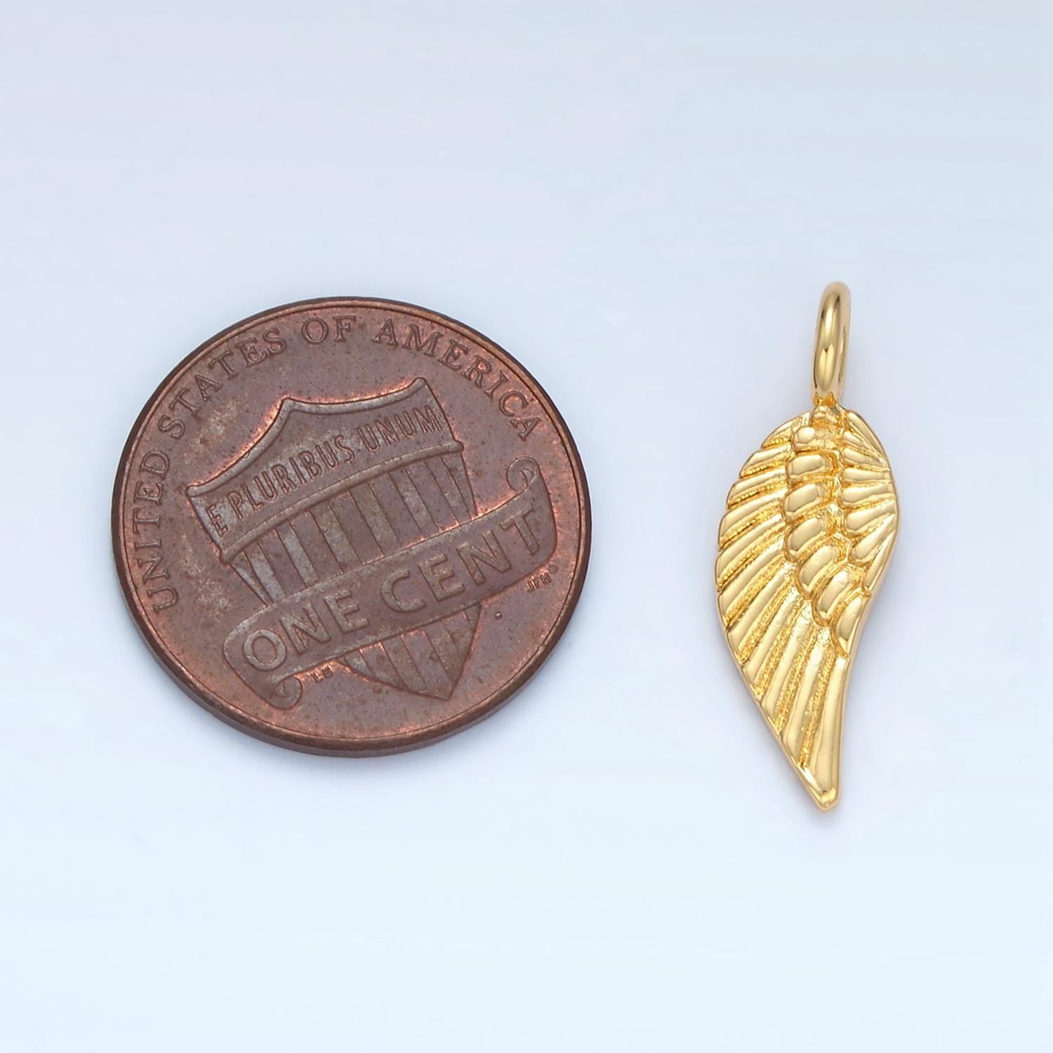 Dainty 14k gold filled angel feathered wings add-on charm | ag881